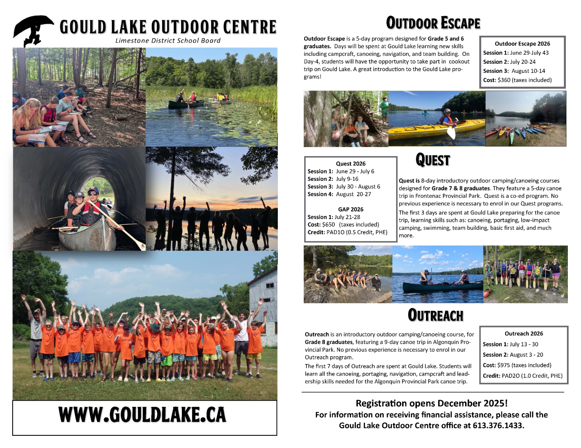 Gould Lake 2026 Junior Program Brochure