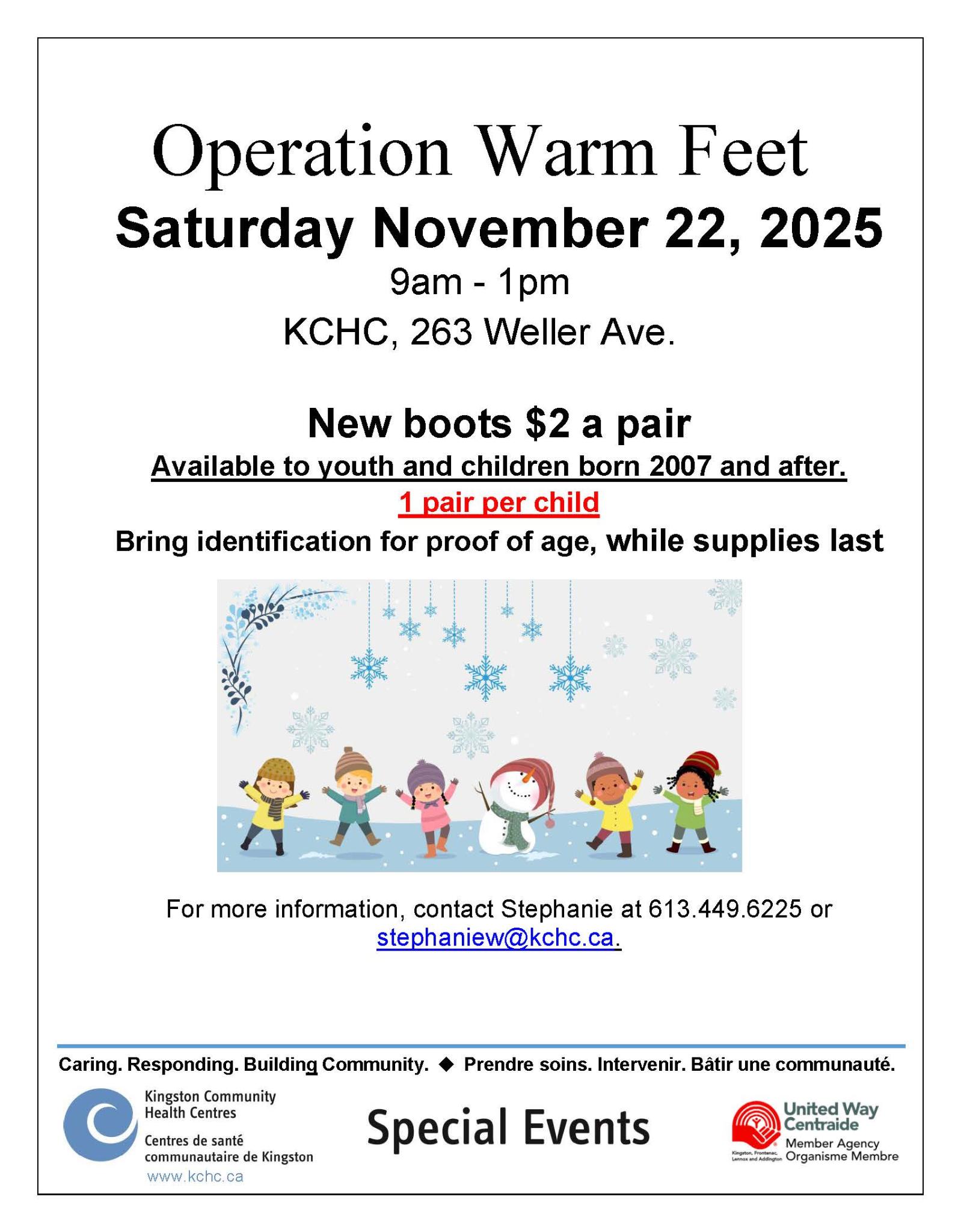 Operation Warm Feet Flyer English