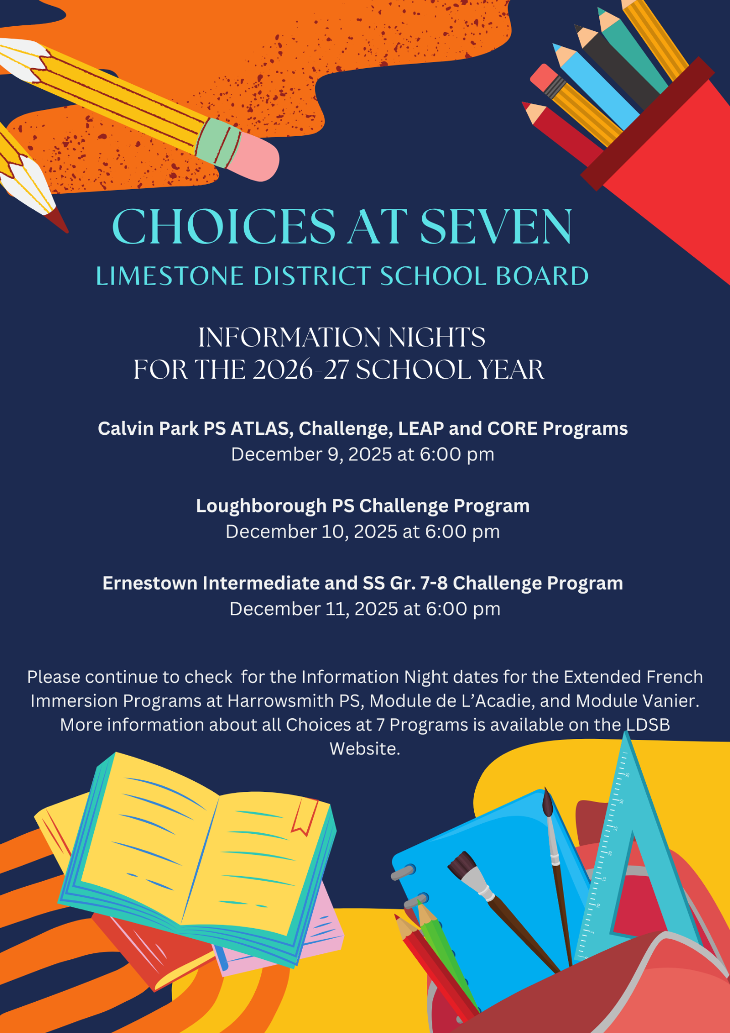 choices at 7 info nights