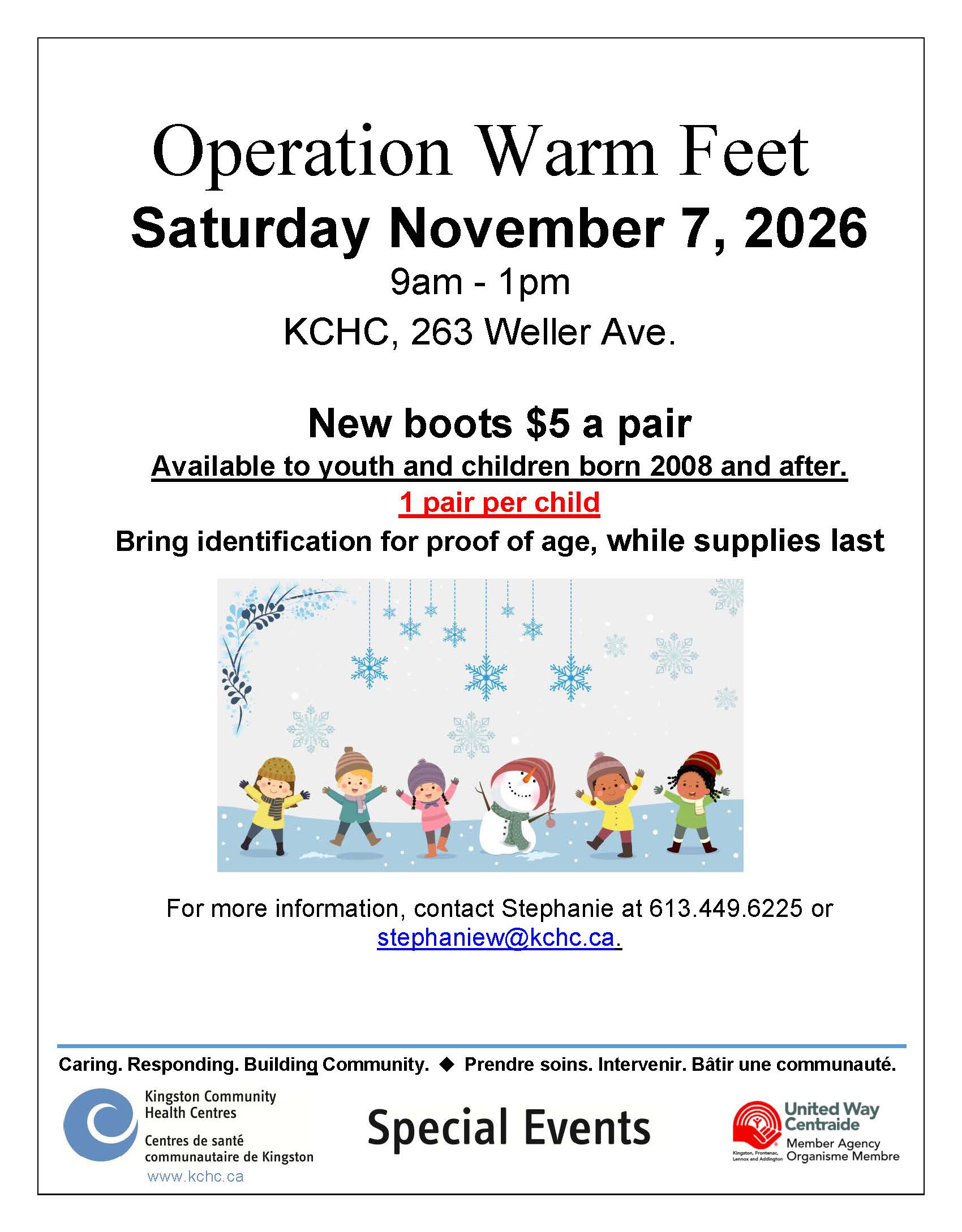Operation Warm Feet Flyer English